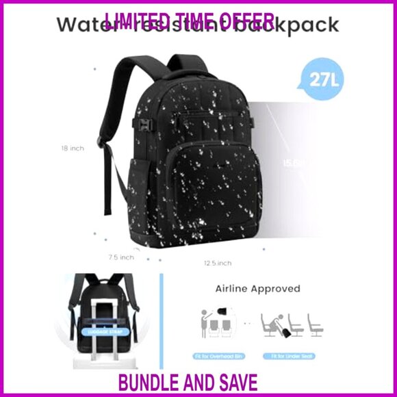 Quilted Puffer Laptop Backpack 15.6 Inch Lightweight Spacious Travel Work main image 7